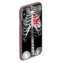 Чехол iPhone XS Max матовый Скелет с сердцем, цвет: 3D-коричневый — фото 2