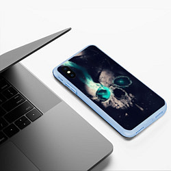 Чехол iPhone XS Max матовый Skull eyes, цвет: 3D-голубой — фото 2