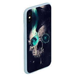 Чехол iPhone XS Max матовый Skull eyes, цвет: 3D-голубой — фото 2