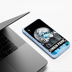 Чехол iPhone XS Max матовый Linkin Park: Moon, цвет: 3D-голубой — фото 2