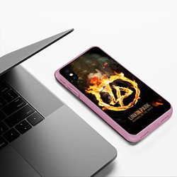 Чехол iPhone XS Max матовый Linkin Park: Burning the skies, цвет: 3D-розовый — фото 2
