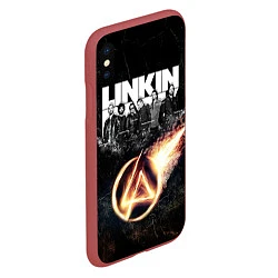 Чехол iPhone XS Max матовый Linkin Park: Comet, цвет: 3D-красный — фото 2