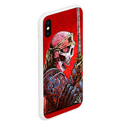 Чехол iPhone XS Max матовый Череп, цвет: 3D-белый — фото 2