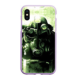 Чехол iPhone XS Max матовый Fallout Robot, цвет: 3D-сиреневый