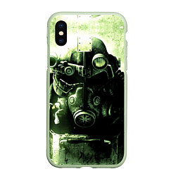 Чехол iPhone XS Max матовый Fallout Robot, цвет: 3D-салатовый