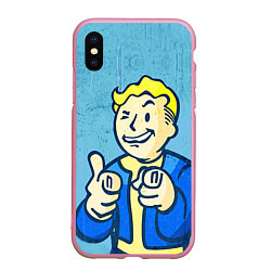 Чехол iPhone XS Max матовый Fallout: It's okey, цвет: 3D-розовый