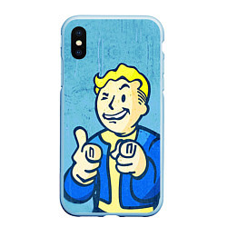 Чехол iPhone XS Max матовый Fallout: It's okey, цвет: 3D-голубой