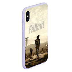 Чехол iPhone XS Max матовый Fallout City, цвет: 3D-светло-сиреневый — фото 2