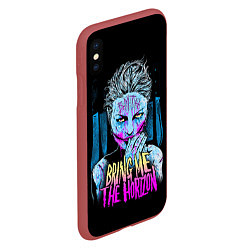 Чехол iPhone XS Max матовый BMTH: Acid Girl, цвет: 3D-красный — фото 2