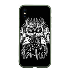 Чехол iPhone XS Max матовый BMTH Owl, цвет: 3D-темно-зеленый