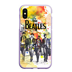 Чехол iPhone XS Max матовый The Beatles: Colour Spray, цвет: 3D-светло-сиреневый