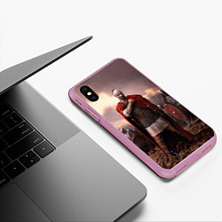 Чехол iPhone XS Max матовый Князь Святослав Игоревич, цвет: 3D-розовый — фото 2