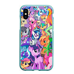 Чехол iPhone XS Max матовый My Little Pony, цвет: 3D-мятный