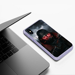 Чехол iPhone XS Max матовый Fallout: New Vegas, цвет: 3D-светло-сиреневый — фото 2