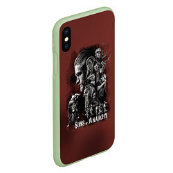 Чехол iPhone XS Max матовый Sons Of Anarchy, цвет: 3D-салатовый — фото 2