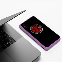 Чехол iPhone XS Max матовый RHCP Symbol, цвет: 3D-фиолетовый — фото 2
