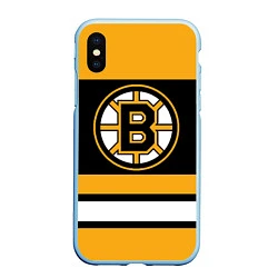 Чехол iPhone XS Max матовый Boston Bruins, цвет: 3D-голубой