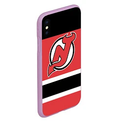 Чехол iPhone XS Max матовый New Jersey Devils, цвет: 3D-сиреневый — фото 2