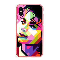 Чехол iPhone XS Max матовый Michael Jackson Art, цвет: 3D-баблгам