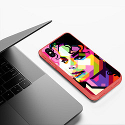 Чехол iPhone XS Max матовый Michael Jackson Art, цвет: 3D-красный — фото 2