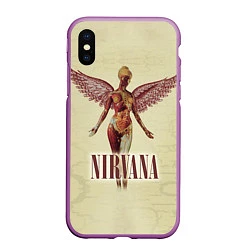 Чехол iPhone XS Max матовый Nirvana Angel, цвет: 3D-фиолетовый