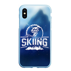Чехол iPhone XS Max матовый Лыжный спорт, цвет: 3D-голубой