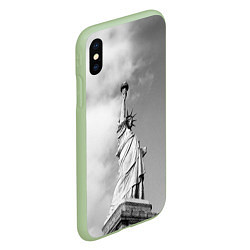 Чехол iPhone XS Max матовый Статуя Свободы, цвет: 3D-салатовый — фото 2