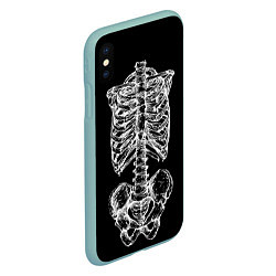 Чехол iPhone XS Max матовый Скелет, цвет: 3D-мятный — фото 2