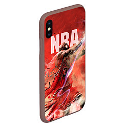 Чехол iPhone XS Max матовый Спорт NBA, цвет: 3D-коричневый — фото 2