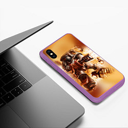 Чехол iPhone XS Max матовый Серый рыцарь, цвет: 3D-фиолетовый — фото 2