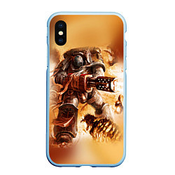 Чехол iPhone XS Max матовый Серый рыцарь, цвет: 3D-голубой