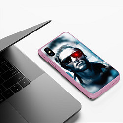 Чехол iPhone XS Max матовый T-800, цвет: 3D-розовый — фото 2