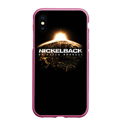 Чехол iPhone XS Max матовый Nickelback: No fixed address, цвет: 3D-малиновый