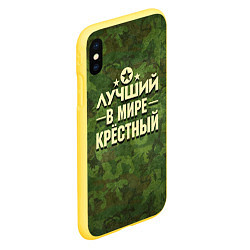 Чехол iPhone XS Max матовый Лучший крёстный, цвет: 3D-желтый — фото 2