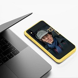 Чехол iPhone XS Max матовый Бенедикт Камбербэтч 4, цвет: 3D-желтый — фото 2
