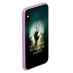Чехол iPhone XS Max матовый X-files: Alien hand, цвет: 3D-сиреневый — фото 2
