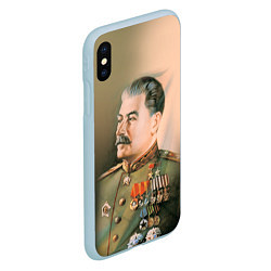 Чехол iPhone XS Max матовый Иосиф Сталин, цвет: 3D-голубой — фото 2