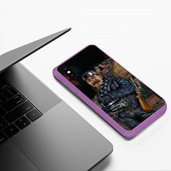 Чехол iPhone XS Max матовый Сталин военный, цвет: 3D-фиолетовый — фото 2