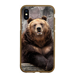 Чехол iPhone XS Max матовый Русский медведь