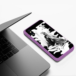 Чехол iPhone XS Max матовый Hatsune Miku, цвет: 3D-фиолетовый — фото 2