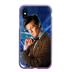 Чехол iPhone XS Max матовый 11th Doctor Who, цвет: 3D-фиолетовый