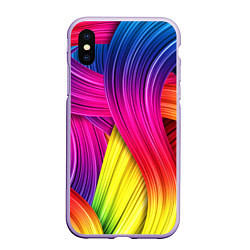 Чехол iPhone XS Max матовый Абстракция цвета, цвет: 3D-светло-сиреневый