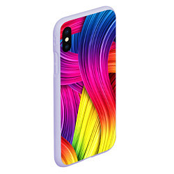 Чехол iPhone XS Max матовый Абстракция цвета, цвет: 3D-светло-сиреневый — фото 2