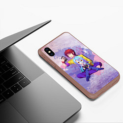 Чехол iPhone XS Max матовый No Game No Life, цвет: 3D-коричневый — фото 2