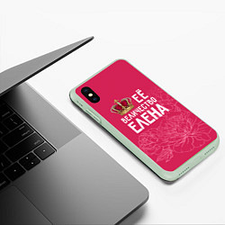 Чехол iPhone XS Max матовый Её величество Елена, цвет: 3D-салатовый — фото 2
