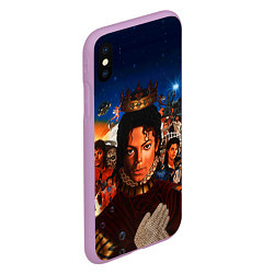 Чехол iPhone XS Max матовый Michael Jackson: Pop King, цвет: 3D-сиреневый — фото 2