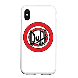 Чехол iPhone XS Max матовый Duff, цвет: 3D-белый