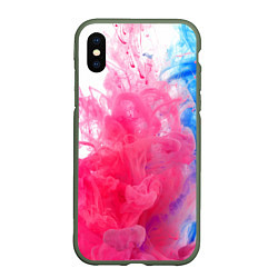 Чехол iPhone XS Max матовый Взрыв красок, цвет: 3D-темно-зеленый