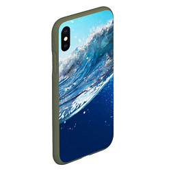 Чехол iPhone XS Max матовый Стихия воды, цвет: 3D-темно-зеленый — фото 2