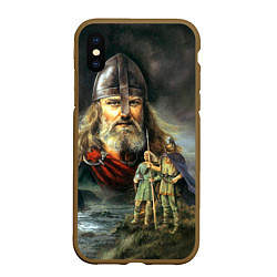 Чехол iPhone XS Max матовый Богатырь Руси, цвет: 3D-коричневый